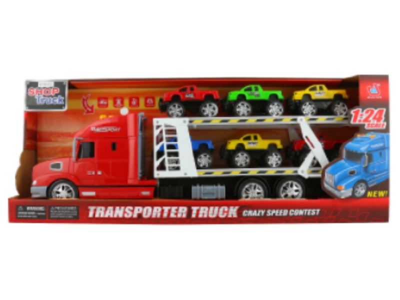 1:12 Early Education Lighting And Sound Inertial Transport Vehicle (Carrying 6 Pickup Trucks)