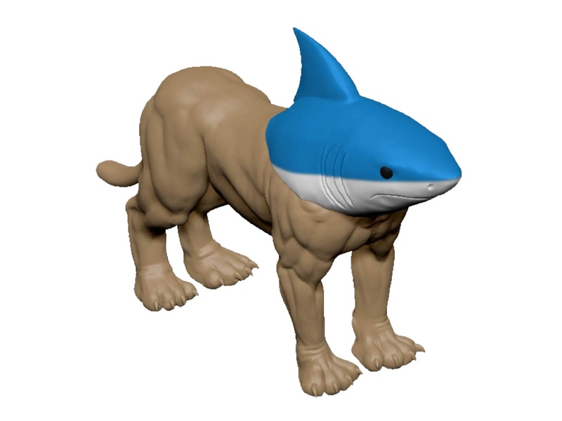 Ai Shan Hai Jing Lion Shark Building Blocks - 10 Pieces