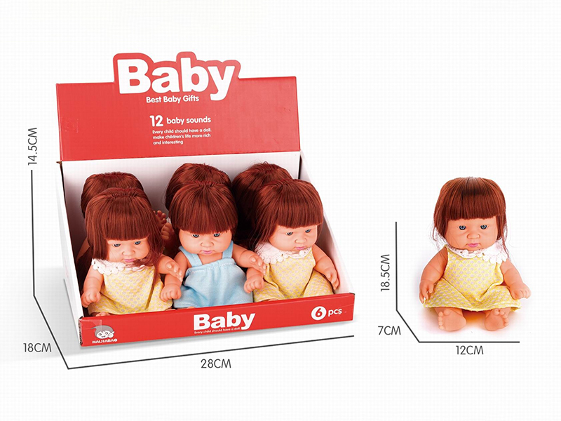 8" Baby Dolls 6pcs