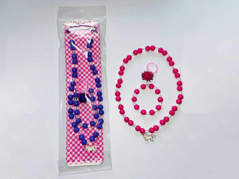 Unicorn Jewelry Set Beaded Necklace + Bracelet + Ring