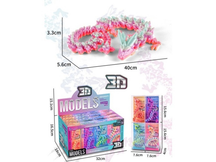 3D38Cm Crystal Dragon (16Pcs Single Price)