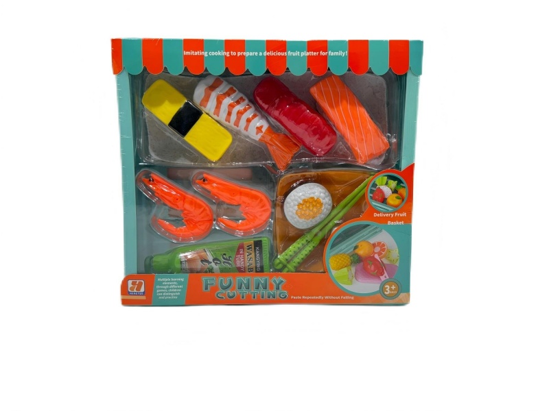 13Pcs Simulation Wooden Frame Sushi House Play Set