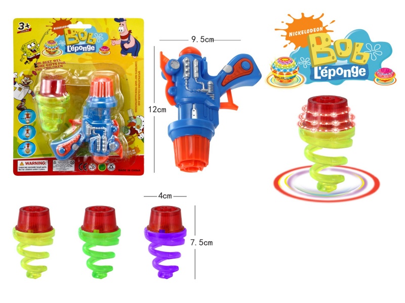 Top Gun Windup Top Toy With Light