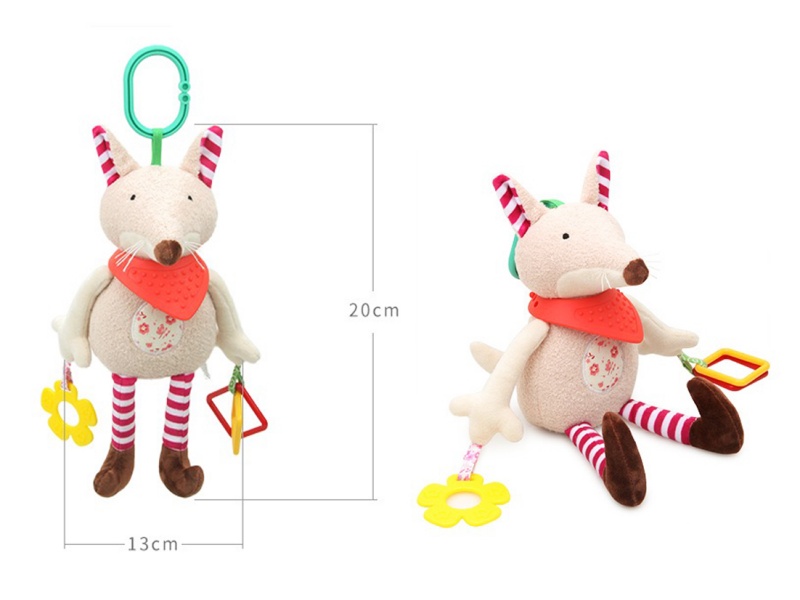 Baby Comfort Fox Tooth Gel Ringing Plush Toy Bed Hang