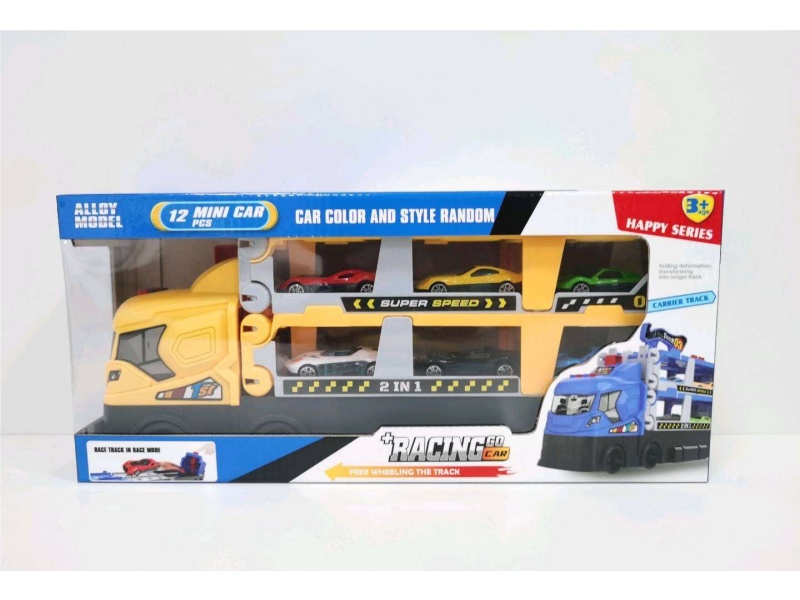 Rail Ejection Truck Alloy Sports Car 6 With English Barking Ic (Yellow)