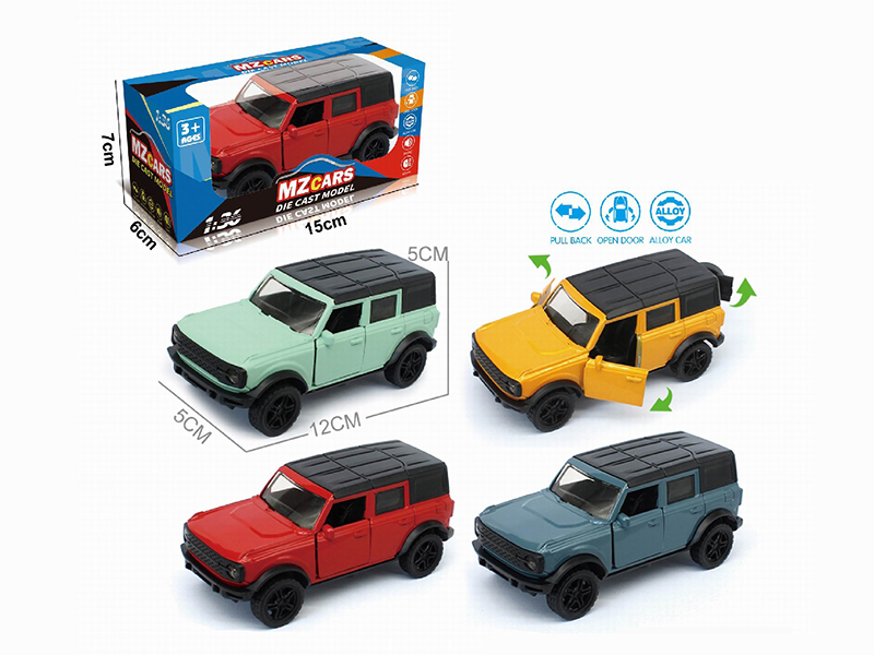 1:36 Pull Back Alloy Off-Road Vehicle(3 Doors Can Open)