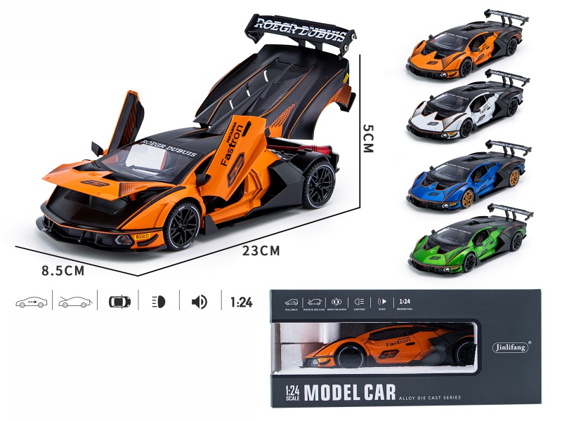 1:24 Lamborghini SCV12 Pull Back Alloy 4-Door Car Model With Sound And Light