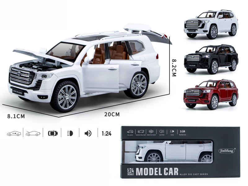 1:24 Land Cruiser Streetcar Version Pull Back Alloy Six-Door Car Model With Sound And Light