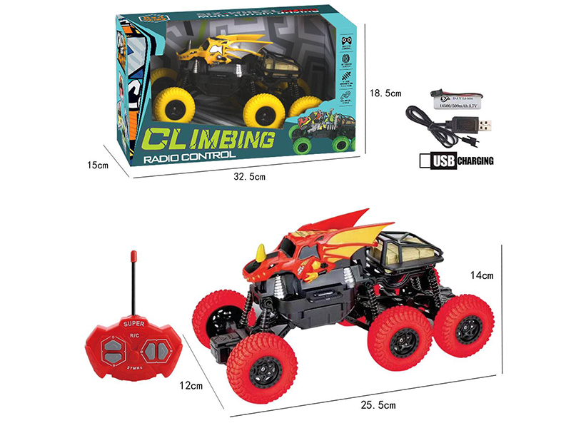 1:16 4CH Remote Control Triceratops 6-Wheel Climbing Off-Road Vehicle