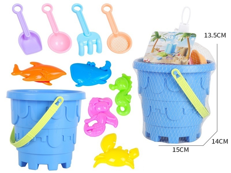 Castle Beach Bucket Fear Marine Animal 10-Piece Set