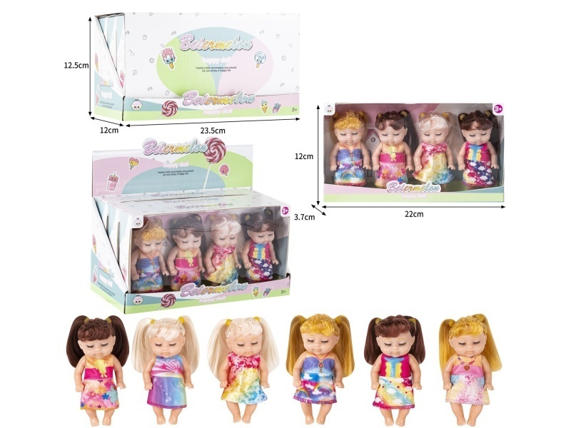 4-Inch Solid 4-Person Sleeping Doll (3 Boxes)