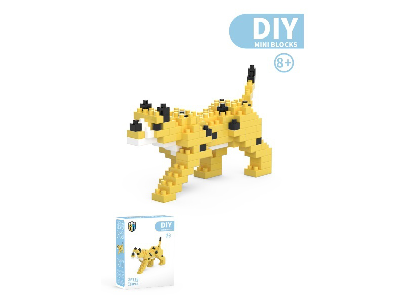 138 PCS Of Cheetah Animal Building Blocks