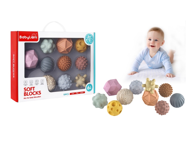 Soft Plastic Textured Balls 10pcs