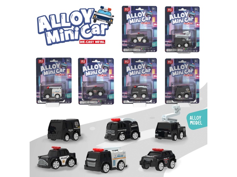 Builei Alloy Cartoon Police Car Suction Plate