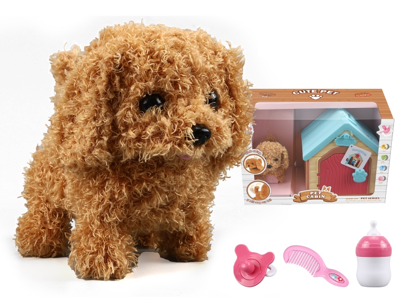 Electric Plush Dog With Pet Cabin