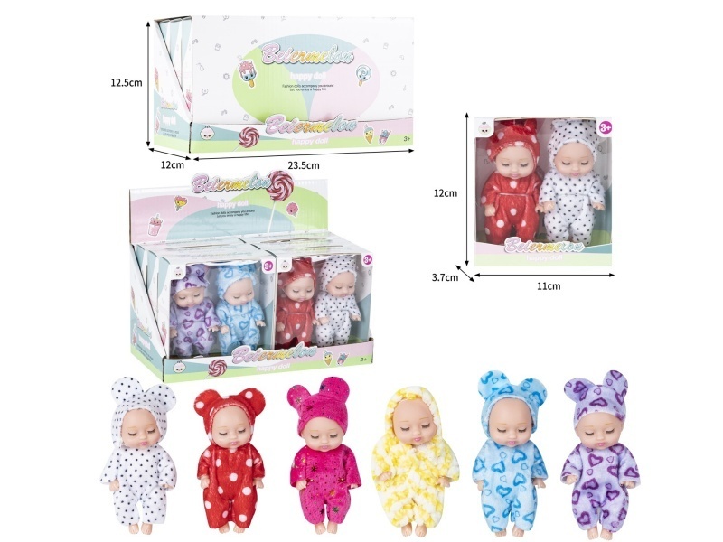 4-Inch Solid 2-Person Sleeping Doll (6 Boxes)