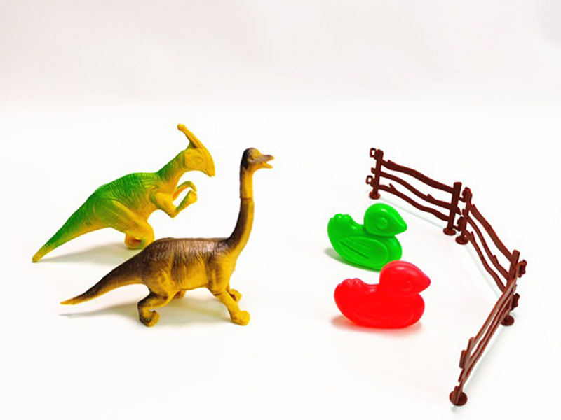 Two Ancient Dinosaurs, Two Ducks, Three Pieces Of Fence