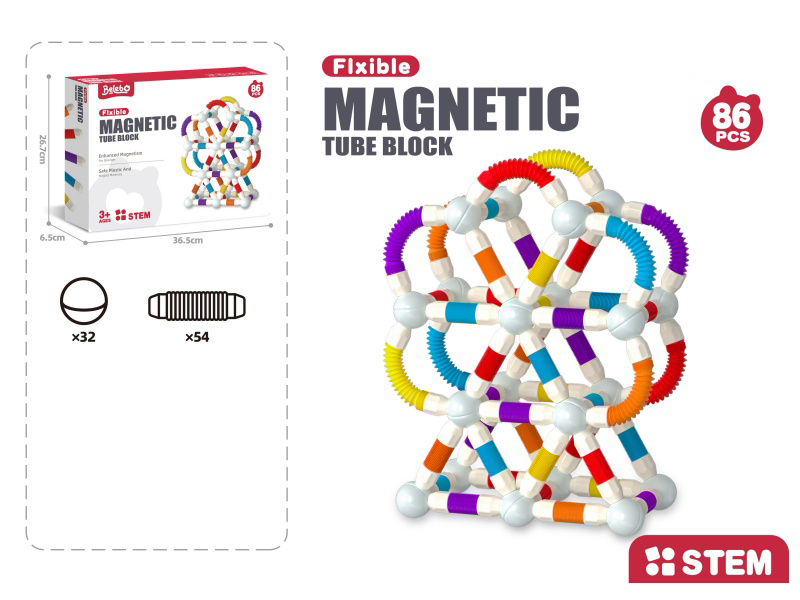 Children'S Educational Toy Telescopic Magnetic Bar (86 Pieces)