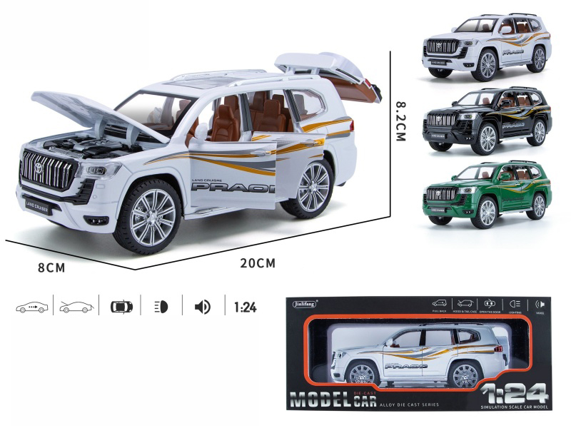 1:24 Land Cruiser Streetcar Version Pull Back Alloy Six-Door Car Model With Sound And Light
