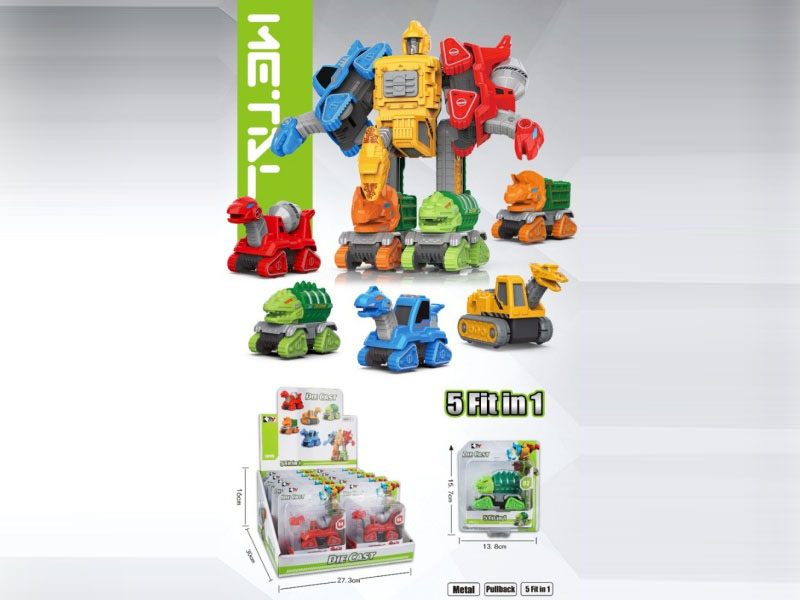 Alloy Military Team Alloy Military Rebound Vehicle Five-In-One Alloy Robot (10Pcs)