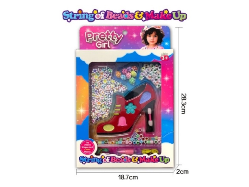 High Heel Makeup Colored Acrylic Bead Set