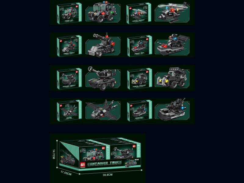 Building Blocks: 8-In-1 Container Truck