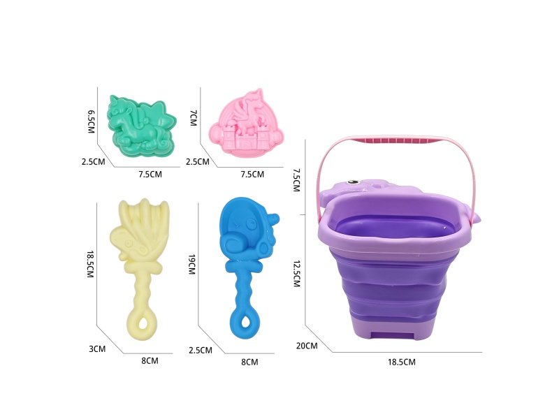 A Set Of 5-Piece Beach Buckets