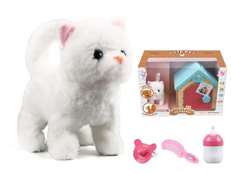 Electric Plush Cat With Pet Cabin