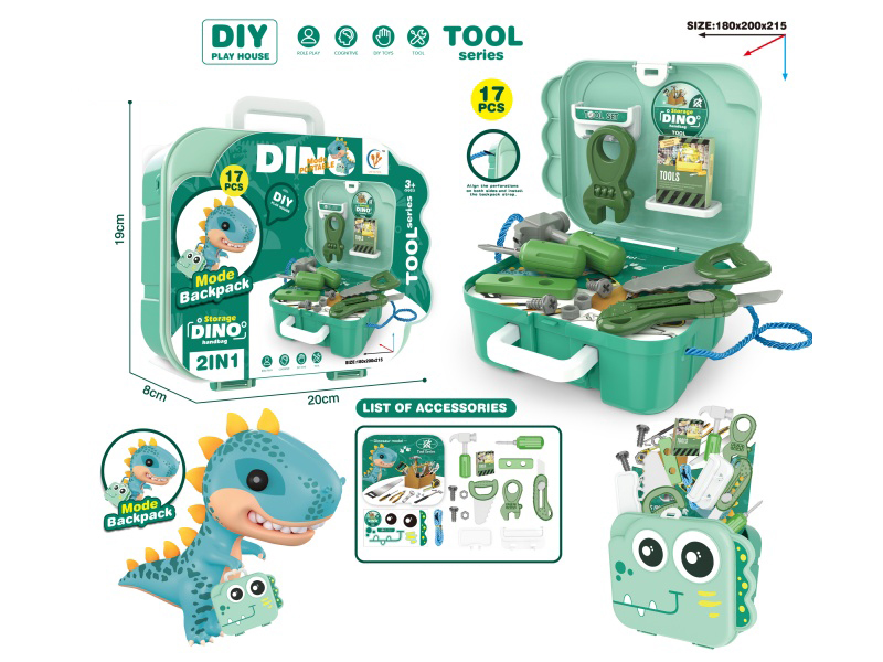 Dinosaur Backpack Tools House Play Set