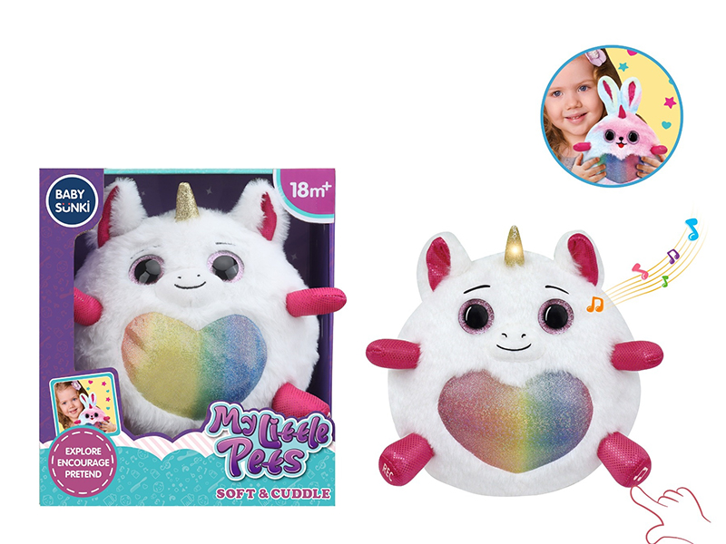 18Cm Plush Sound And Light Comfort Unicorn With Recording Function