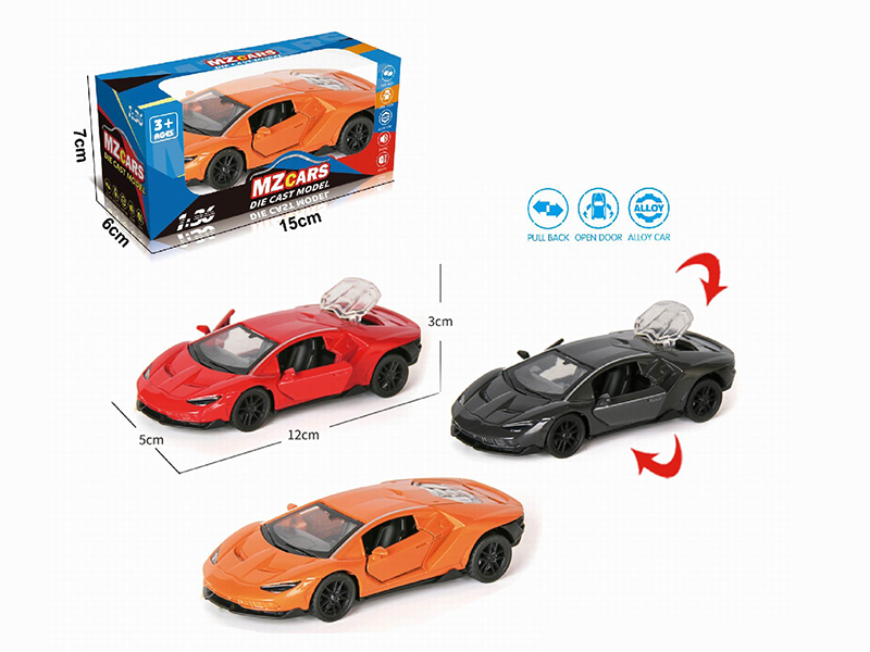 1:36 Pull Back Alloy Sports Car(3 Doors Can Open)