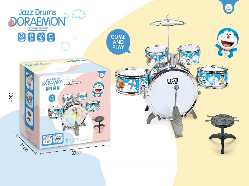 New Vertical Five-Drum Electroplated Doraemon