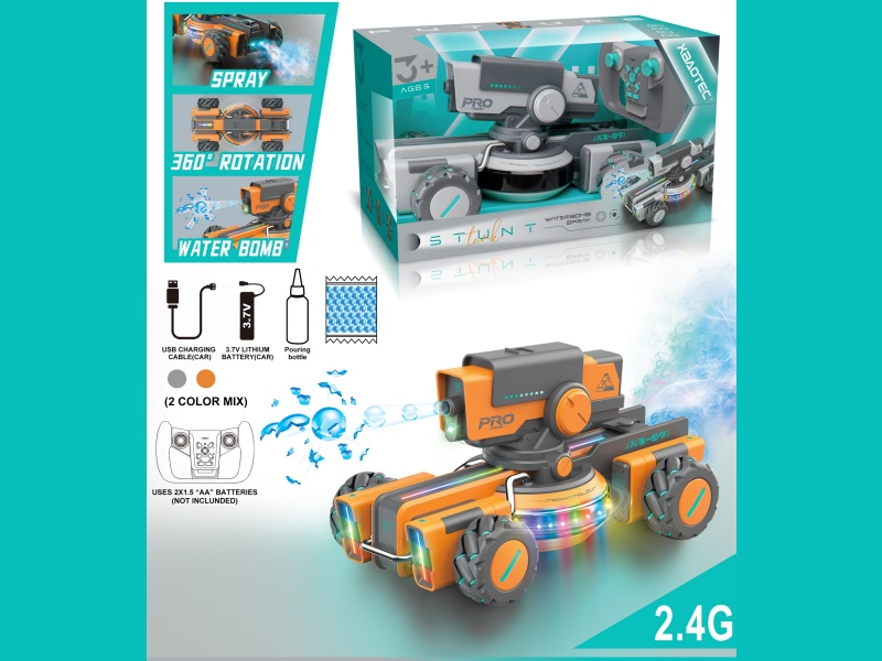 Remote-Controlled Horizontal Light, Music, Spray Stunt Concept Car Water Bomb (Handgrip Remote Control)