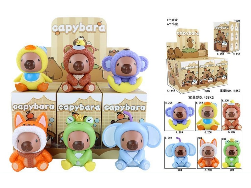 Animal Party Kapibabala 6-Piece Set Of Dolls