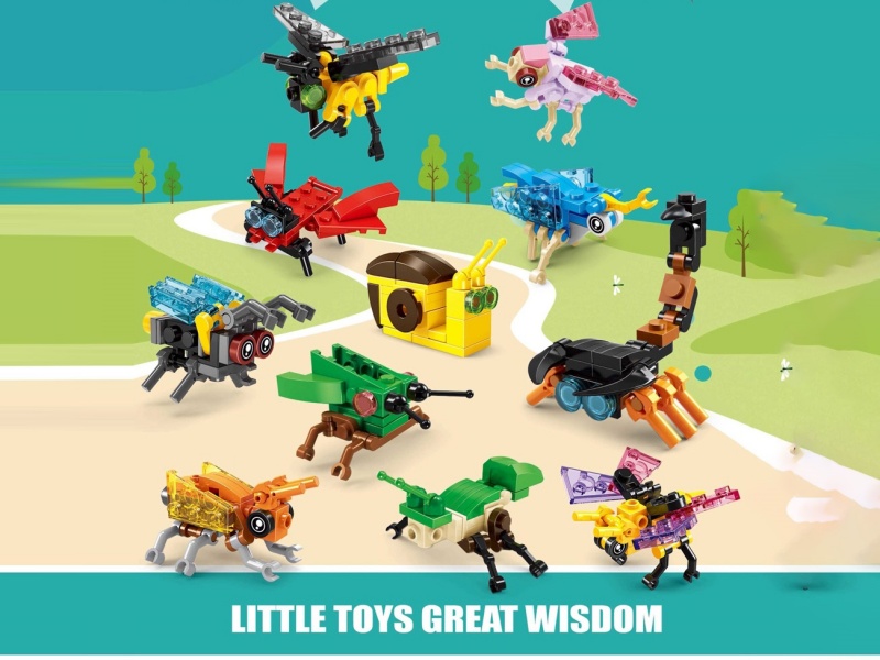Diy Assembly Small Particle Building Blocks, Animal Assembly Insect Building Blocks, Educational Toys, 12 PCS Per Box