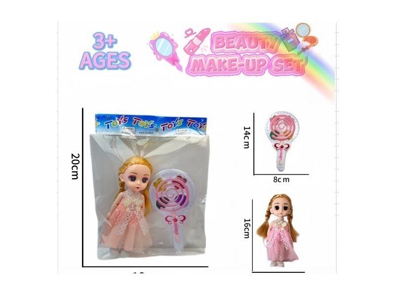 Children's makeup lollipops with 6-inch dolls