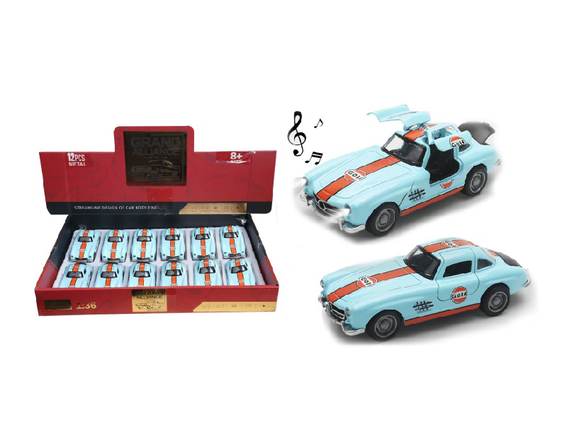 1:36 Huili Alloy Car Model - Classic Car E300 With Lights And Music Bay Edition (12 Pieces/Display Box)