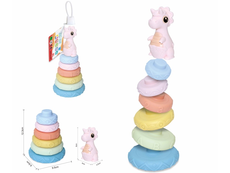 Soft Plastic Dinosaur Stacking Toy 7pcs