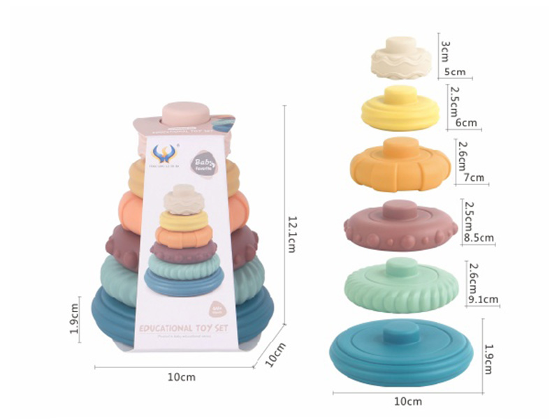 6Pcs Enamel Graphic Circle (Morandi Color)