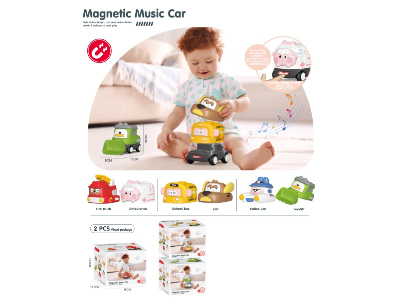 Magnetic Inertia Music Car (3 Models Mixed)