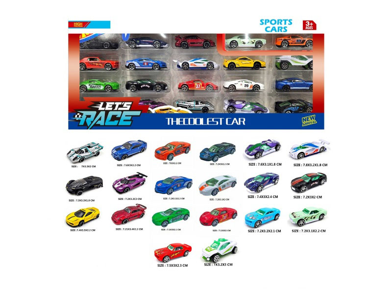 20 Pieces Of 1:64 Alloy Car