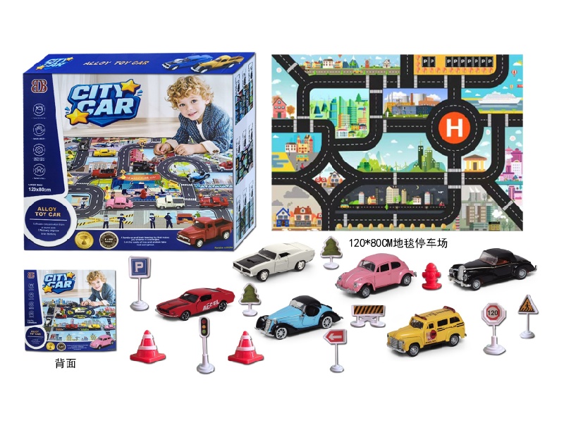 Alloy Car + Carpet Parking Lot +4 Random Alloy Cars With Pictures