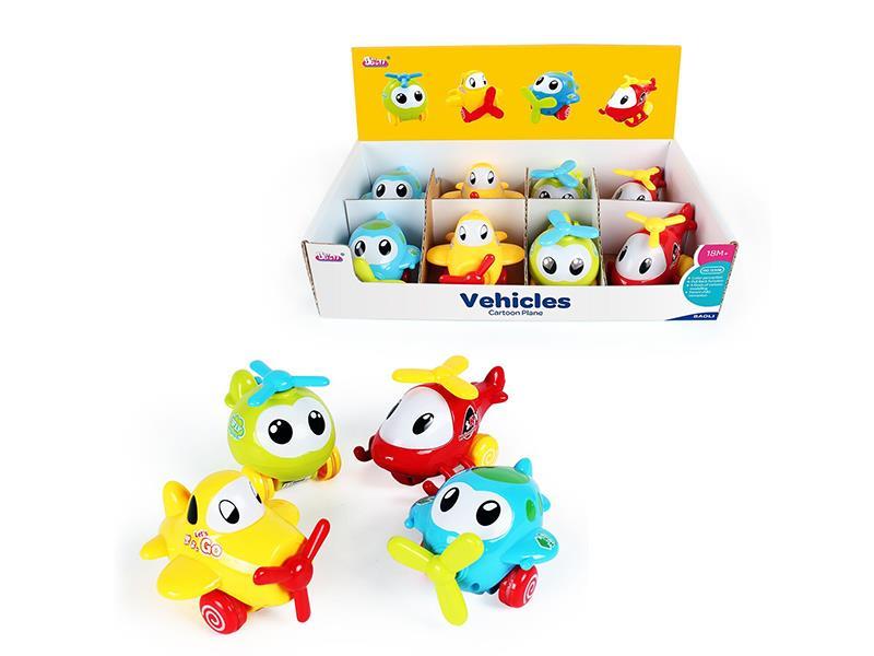 8PCS Pull Back Cartoon Plane