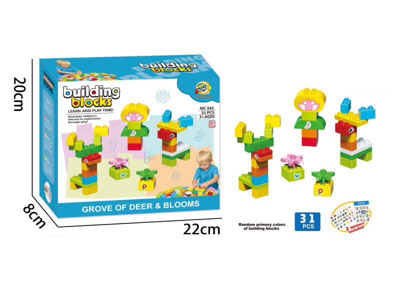 Deer And Flowers Building Block Park