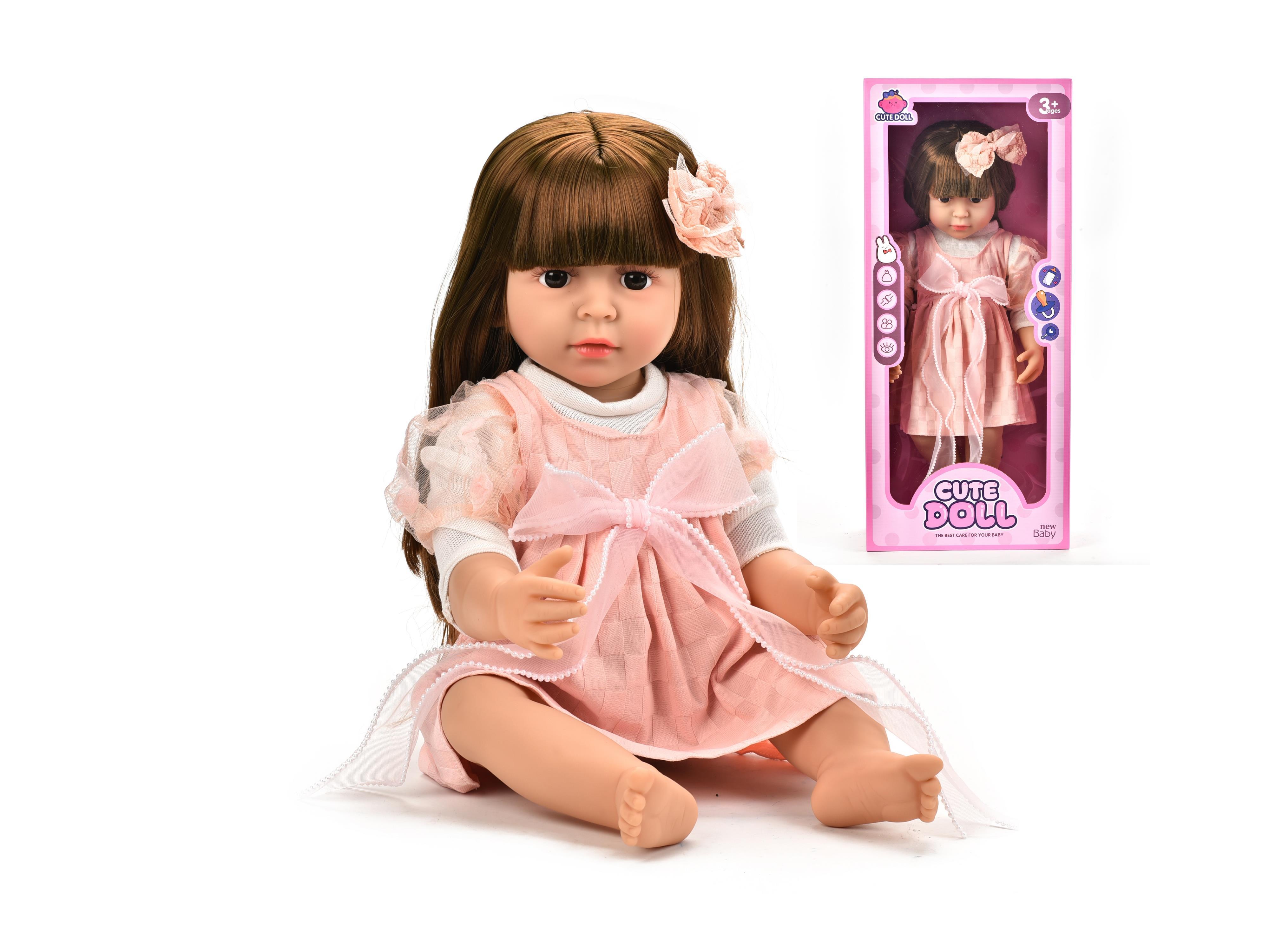 60Cm Reborn Doll, 22-Inch Simulated Baby, Soft Rubber, Fully Lined