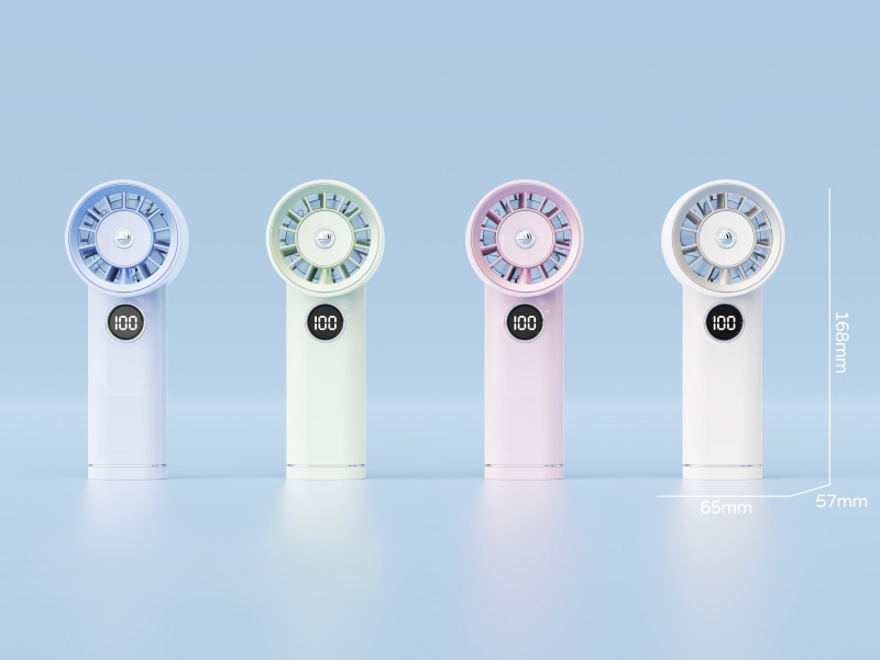 High-Speed Handheld Fan With Digital Display
