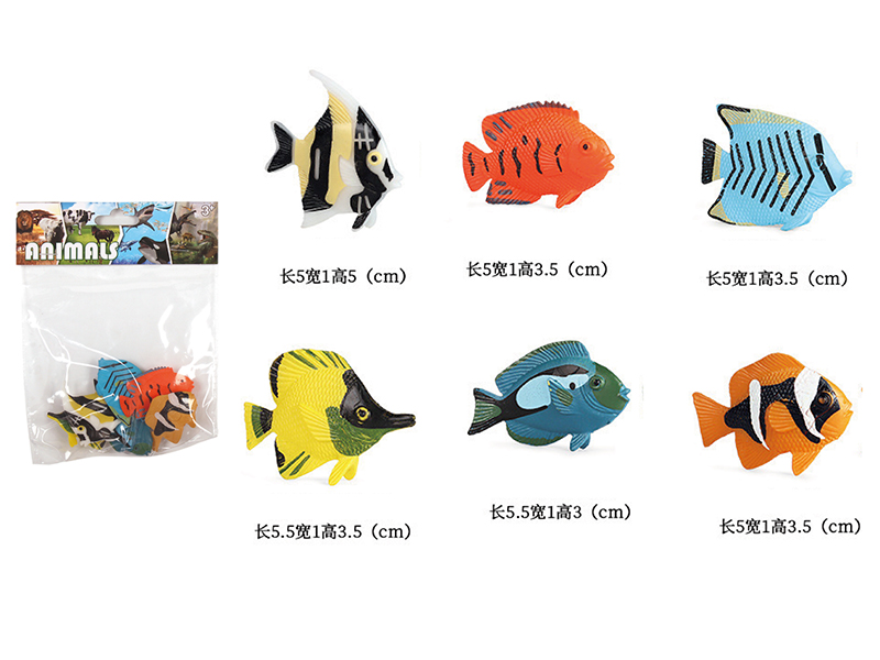 Solid Mini Sea Animal Set 6pcs