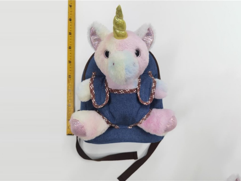 14-Inch Cartoon Unicorn Cowboy Schoolbag (Schoolbag + Figurine)
