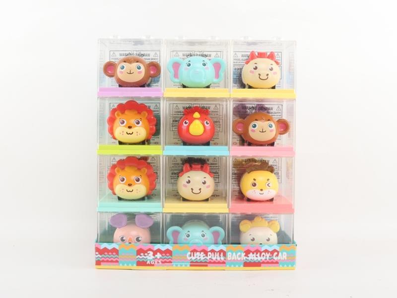 Pull Back Q Cute Animal Car (36Pcs)