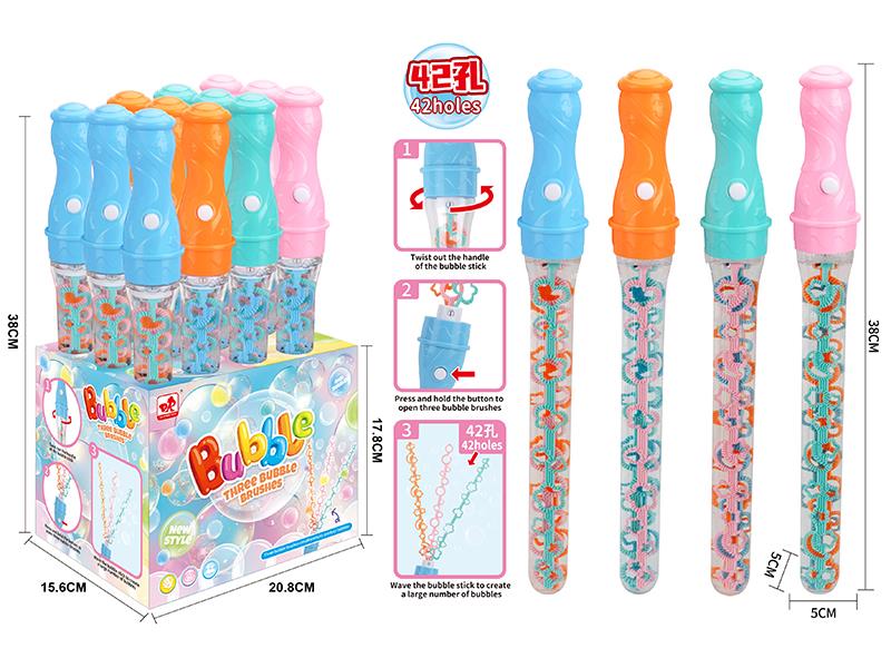 42 Holes Three Bubble Brushes Bubble Sticks 12pcs